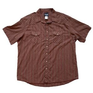 Vintage Wrangler Western Pearl Snap Short Sleeve Shirt Men 19 Tall - Size 3XLT